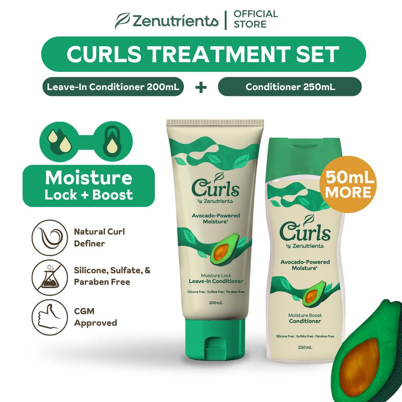 Curls by Zenutrients Treatment Set (Frizz Free, Moisturize, Curl ...