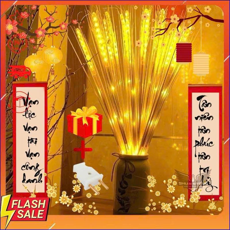  Set 10 Bông Lúa  Tặng Phích Cắm   Đèn Led Thần Tài Trang Trí Tết 2026 Bông Lúa Vàng Trang Trí Ban Thờ Phòng Khách 