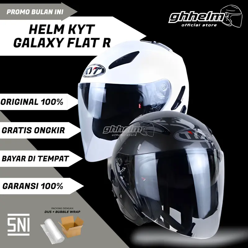 HELM KYT GALAXY FLAT R SOLID DOUBLE VISOR|HALF FACE Helmet Motorcycle 0