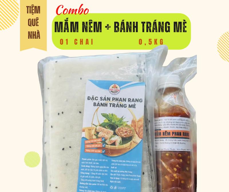 COMBO Mắm Nêm & Bánh tráng mè Phan Rang - Đặc sản Phan Rang Ninh Thuận - Thức ăn Food - Tiệm Quê Nhà