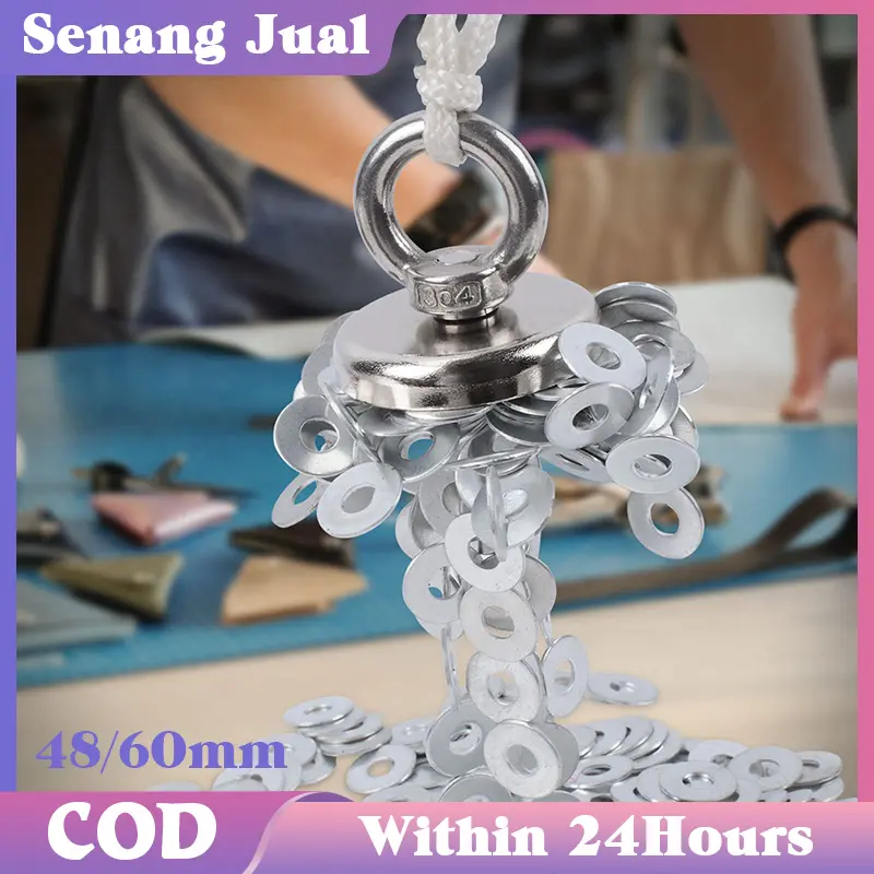 Magnet Super Kuat / Magnet Fishing / 120KG D60 Magnet Neodymium Hook