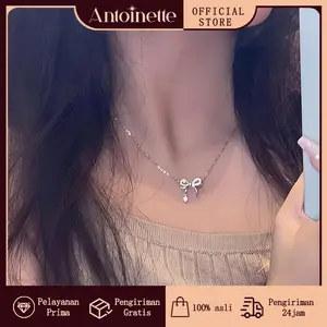 Antoinette Jewelry Kalung Bow Silver 999 Mewah Minimalis - Desain Elegan & Berkilau, Hadiah Valentine Spesial untuk Pacar Wanita​