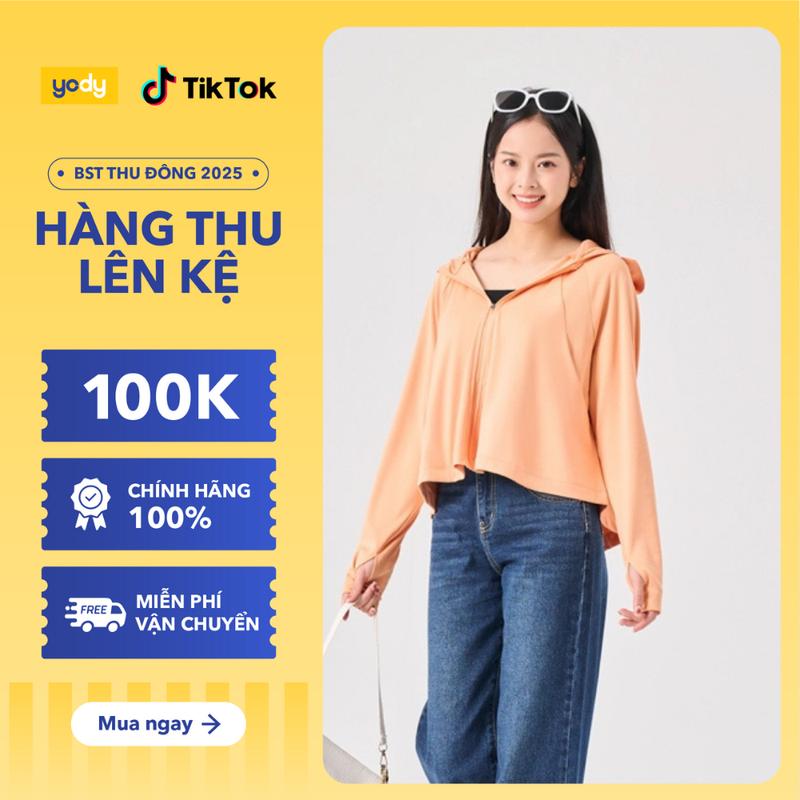 [ FLASH SALE T9 ] YODY Áo Khoác Chống Nắng Nữ Xinh Chống Uv Làm Mát Đa Năng Dáng Suông Sport Có Mũ Bản Mới WEJA25S029
