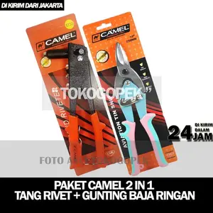 PAKET SET 2PCS TANG RIVET TEKIRO/CAMEL & GUNTING BAJA RINGAN