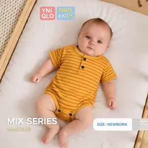 PAKET 3PCS BAJU BAYI NEWBORN PREMIUM JUMPSUIT MUSTARD DENIM SAGE ABU CREAM