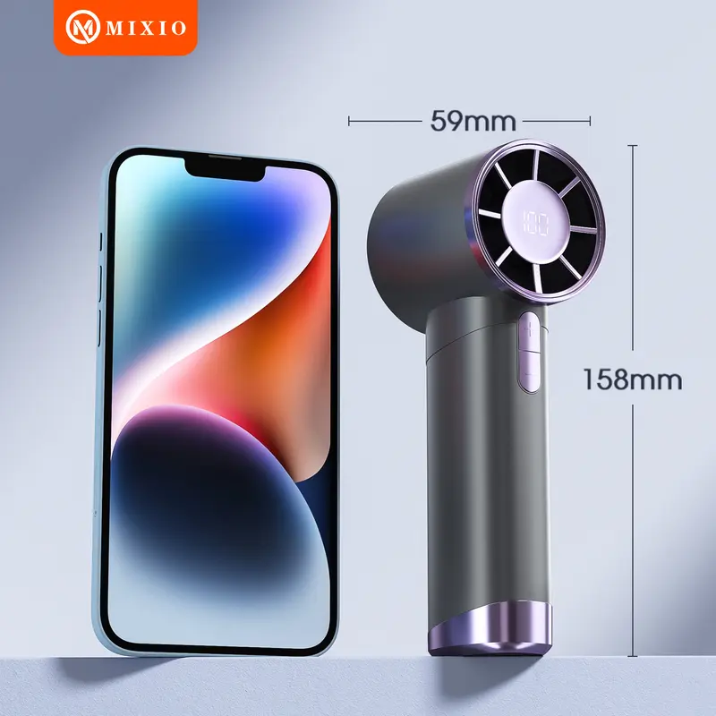 MIXIO GS-02 Kipas Angin Turbo Portable Handheld Rechargeable Mini Fan High Speed 10000RPM 7