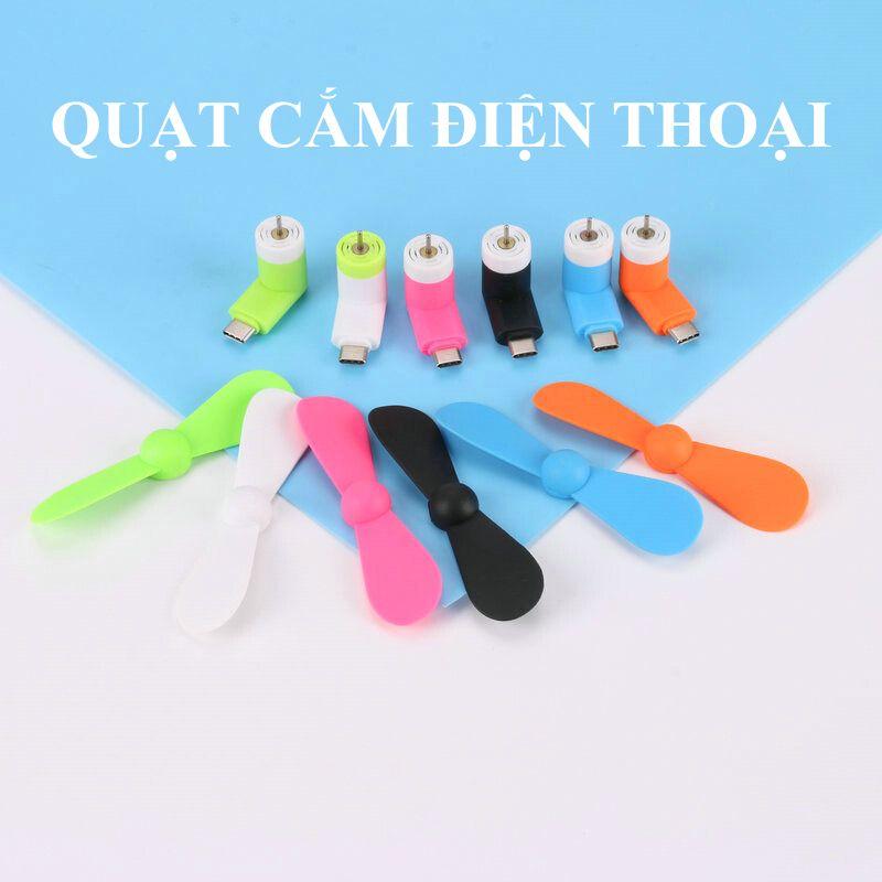 Quạt mini cắm điện thoại với các chân Type-C, Lightning và Micro, sử dụng được…