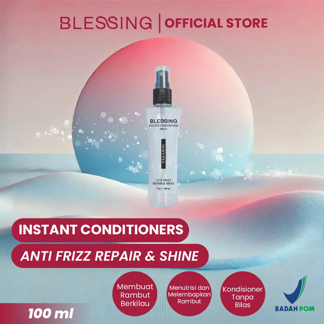 BLESSING Anti Frizz Instant Conditioner | Anti Kusut dan Bercabang | Perawatan Rambut Frizzy | No Frizz Antifrizz | Heat Protection | Conditioner Tanpa Bilas | Kondisioner Haircare Shampoo