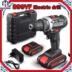 HGCORE Bor Elektrik 899VF Mesin Bor Baterai Tangan Cordless Drill Battery Impact Drill dengan Motor Tembaga 3 Stages Setting & Lampu LED