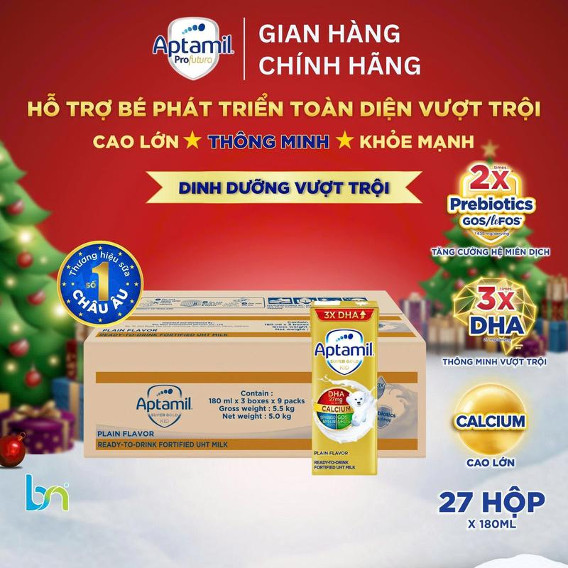  Thùng Sữa Dinh Dưỡng Aptamil pha sẵn Aptamil Gold 180ml Aptamil Kid 180ml Aptamil Kid 110ml cho bé 