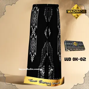 Sarung Wadimor Royal Platinum Motif Batik Songket Tenun Original  Hitam Putih Muslim Dewasa