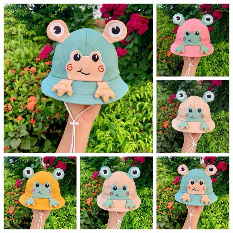   1-2 và 2-4 và 5-10 tuổi  Mũ ếch vành rộng cho bé gái và bé trai có dây quai mũ họa tiết vui nhộn bé nào cũng mê 
