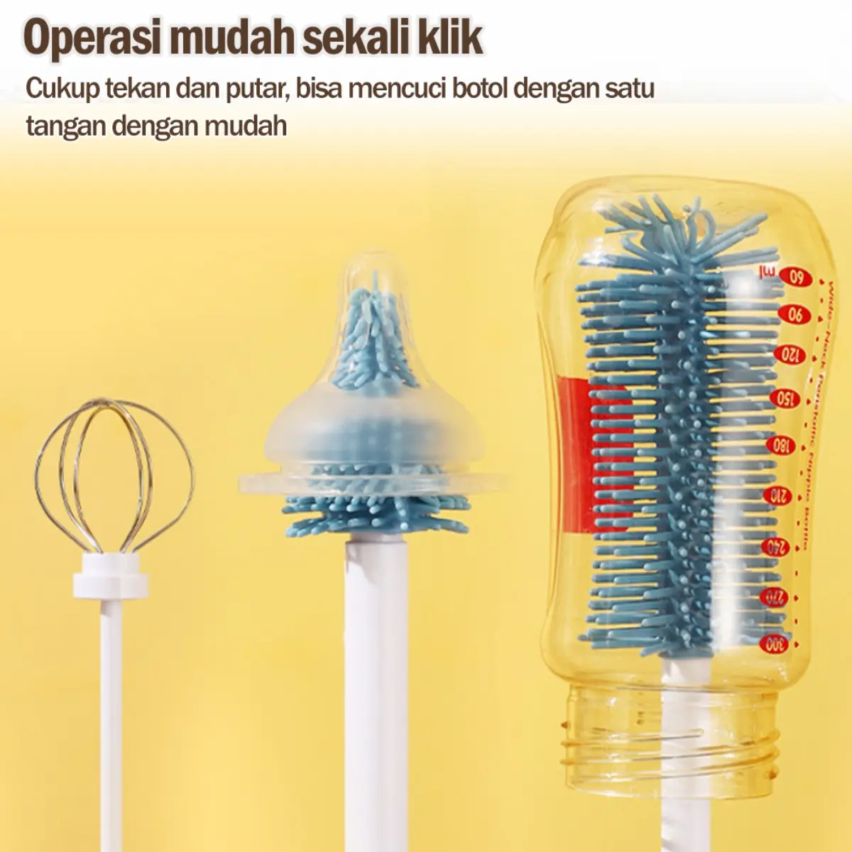 Perawatan Perlengkapan Bayi: Sikat Botol Susu Elektrik Multifungsi USB, Kepala Dapat Ditukar, Dilengkapi Berbagai Jenis Sikat, Tahan Air IPX7, Operasi Satu Tombol, Pembersihan Mendalam Tanpa Ribet