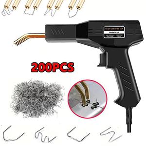 プラスチック修理キット、ピン200/600/1000本付き、車用バンパー修理ツール、急速加熱ホットメルトガン、耐久性に優れた多機能ツール（DIY愛好家向け）