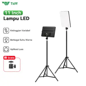 TNW 11inch Panel Lampu LED Lampu Foto Video Light+2.1M Tripod Fill Light Sorot Konten Kreator Lighting Studio Lampu Live Vlog