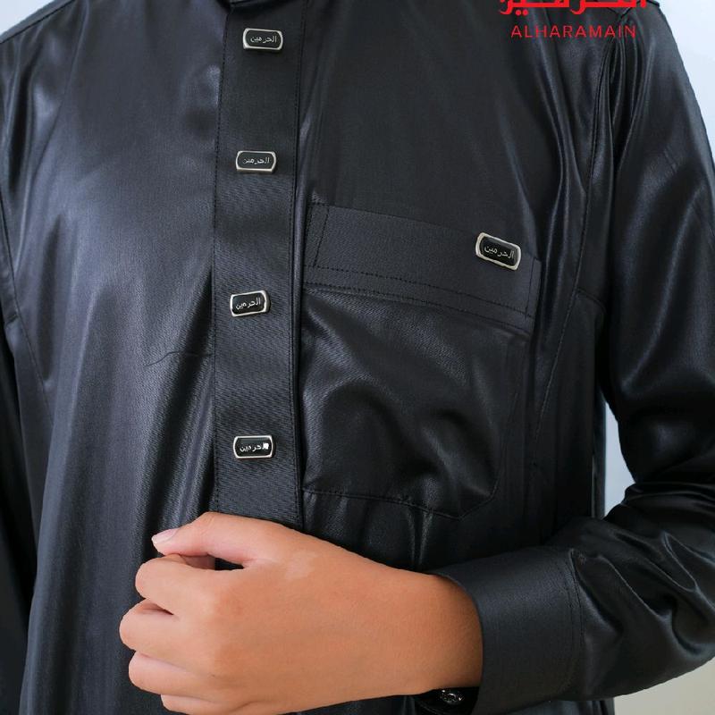AL HARAMAIN JUBAH/GAMIS PRIA DEWASA DAN REMAJA PREMIUM IMPORT MANSET HITAM 1