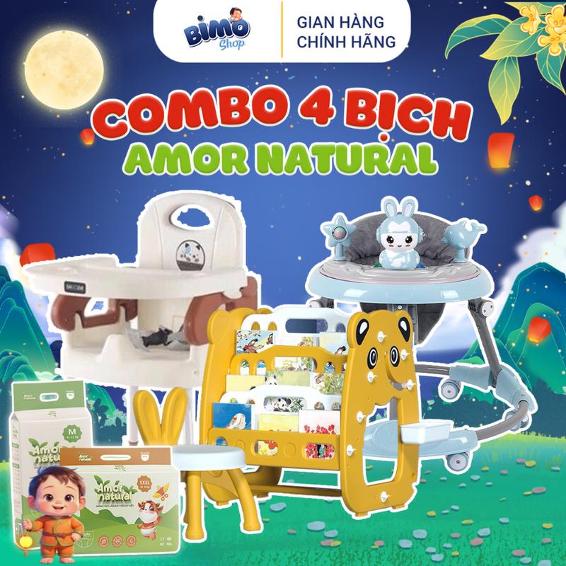 (4A) [CHỌN 1 QUÀ] Combo 4 Bịch Tã/ Bỉm AMOR NATURAL VIỆT NAM Thoáng Khí Mỏng Nhẹ Cho Bé