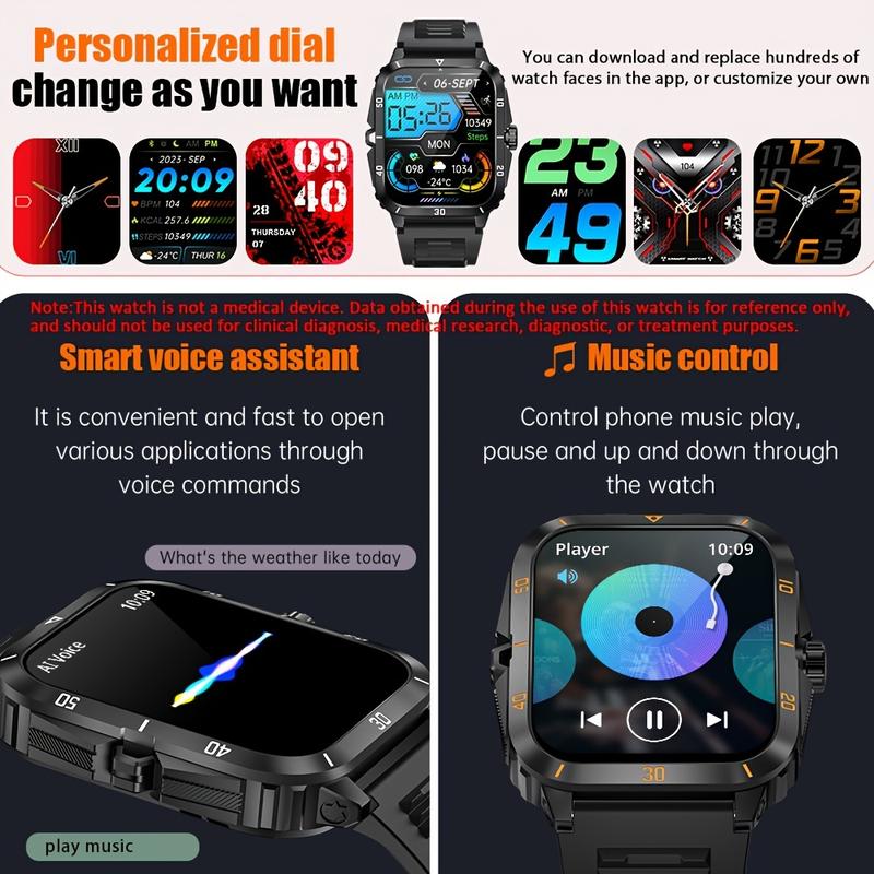 Senbono SmartWatch New Outdoor Sports Smart Watch For Men 1.96 Screen Blood Oxygen BT Call 430 MAH Battery Waterproof Smartwatch Man Reloj Hombre 3