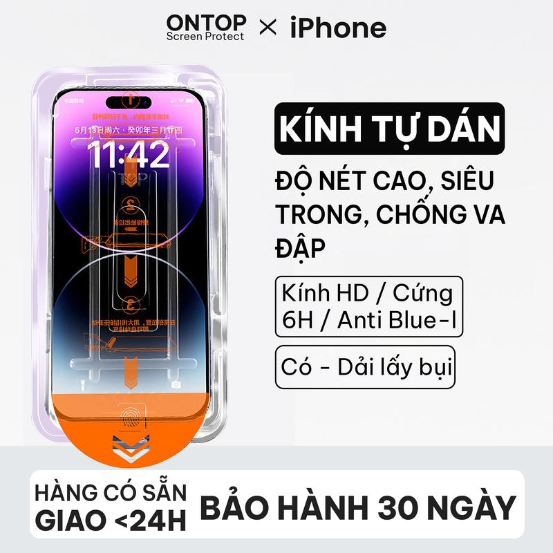  Kính Cường Lực Cho iPhone X-17 Series  Khuôn Tự Dán  - Kính Nano 6H Chống Vỡ Cạnh Chống Nhìn Trộm Trong Suốt 