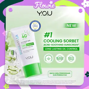 [NEW] YOU Sunbrella Acne Shield Light Sunscreen SPF40+ PA++++ | Tabir Surya Oil Control untuk Kulit Berjerawat | Sensitive Acne Skin