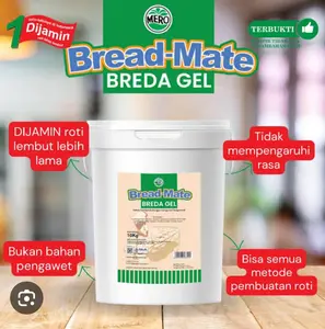 MERO Bread-Mate Breda Gel Pelembut Roti Donat Bakpao Kemasan Repack 250 Gram Terjamin Kelembutan Hari Ke-6 Halal - Powder, Putih, Soda, Baking, Bahan