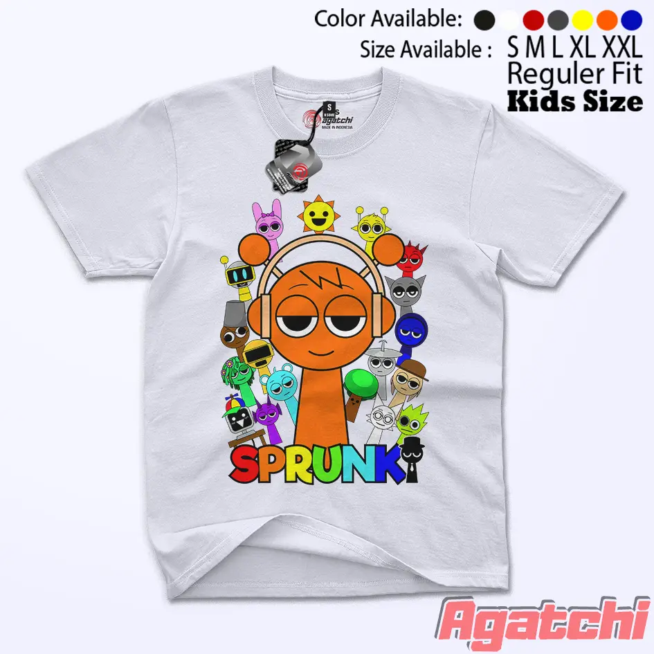 Baju Kaos Atasan Anak - Anak Agatchi Motif Sprunki