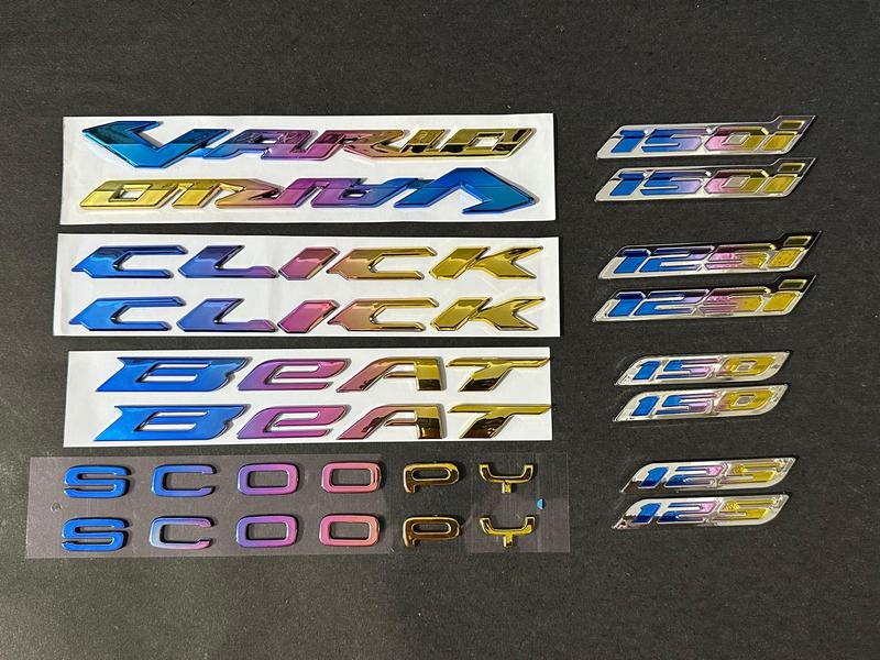 Emblem Vario Click Beat Scoopy  Rainbow Bahan Plastik Keras Tebal warna warni harga 2 pcs 1