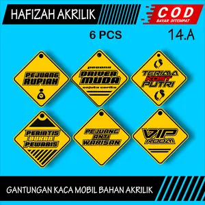 (COD) 6 PCS GANTUNGAN KACA MOBIL AKRILIK GANTUNGAN KACA TRUK VARIASI BEBAS CUSTOM KD 14.A