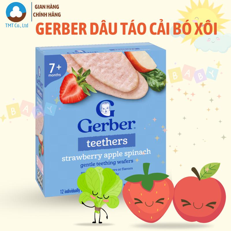 Bánh gạo Gerber vị Dâu Táo Cải bó xôi