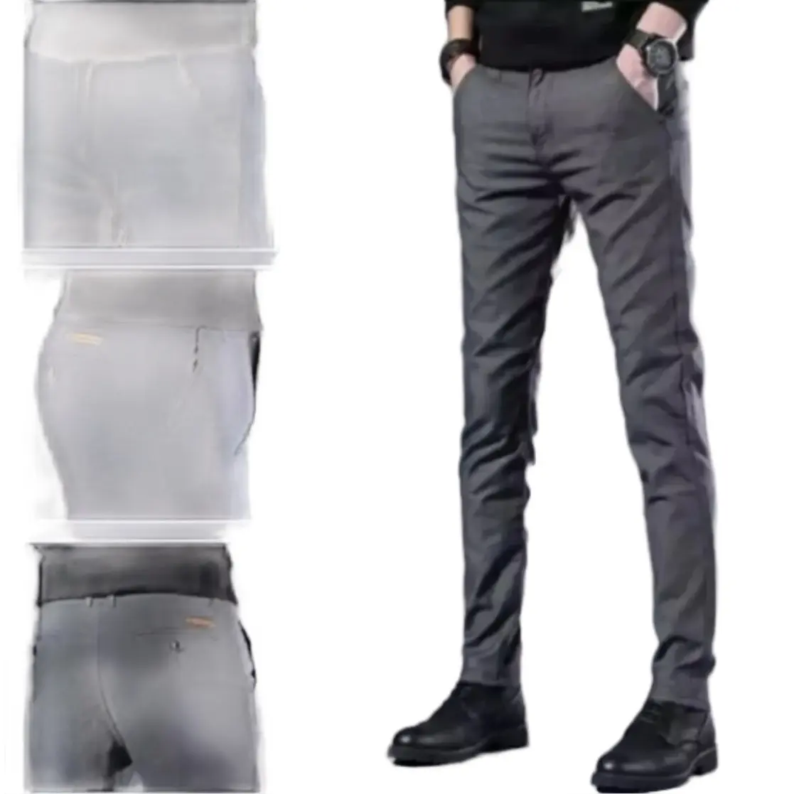￼Celana Kantor Formal Pria Slimfit Bahan Wool Premium Muda Hitam Abu celana formal stretch SEO