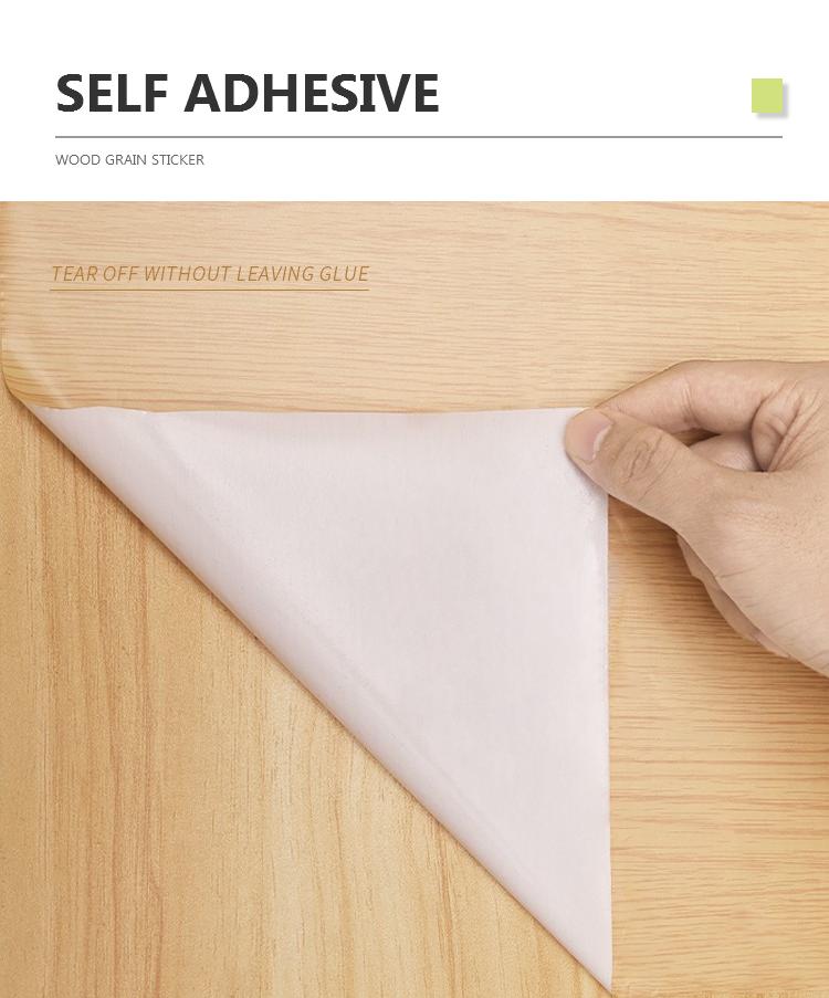 Product Introduction of Cabinet Sticker Waterproof Moisture-proof Self Adhesive Wood Grain Table Mat Self Adhesive Anti-fouling Dust-proof Door Wallpaper 4