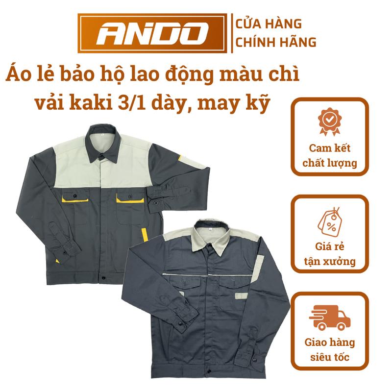 [ÁO LẺ] Áo bảo hộ lao động Ando màu chì (xám đậm), vải kaki 3.1, hàng đẹp may kỹ, 2 mẫu tùy chọn, in đồng phục kỹ sư, công nhân, công trình Nam Menwear Workwear