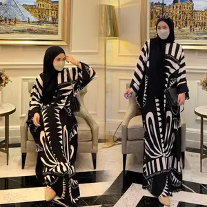 Gamis  Kaftan Jumbo Busui Resleting Rayon Tebal