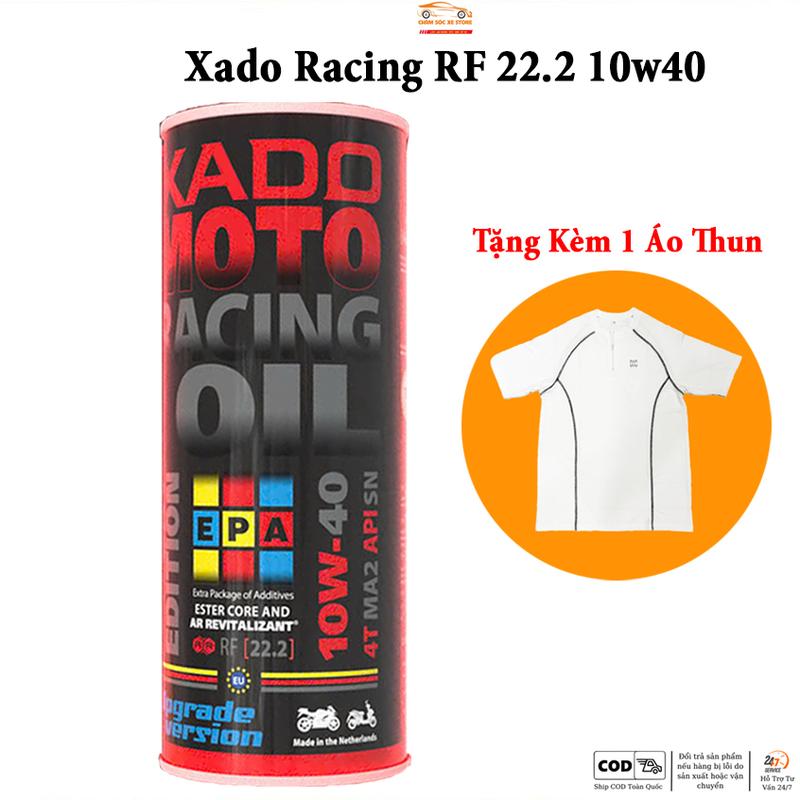 Dầu Nhớt Xado Racing R.F 22.2 Dành Cho Xe Số, Côn Tay - Tặng 1 Áo Thun Thể Thao Năng Động