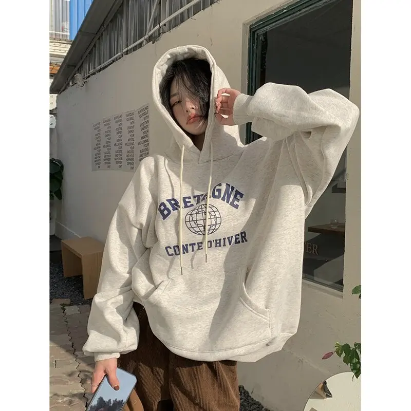 Hoodie Sweater BRETAGNE Jumper Fleece hoodie korean style pria BIG SIZE Unisex Korean Style Jaket Sweatshirts korean style S M L XL 2XL 3XL 4XL 5XL 6XL 7