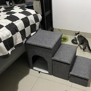 WOOFIDOO Pet Three Ladder Foldable Storage Dog Stairs Steps Tangga Anjing Rumah Ranjang Anjing