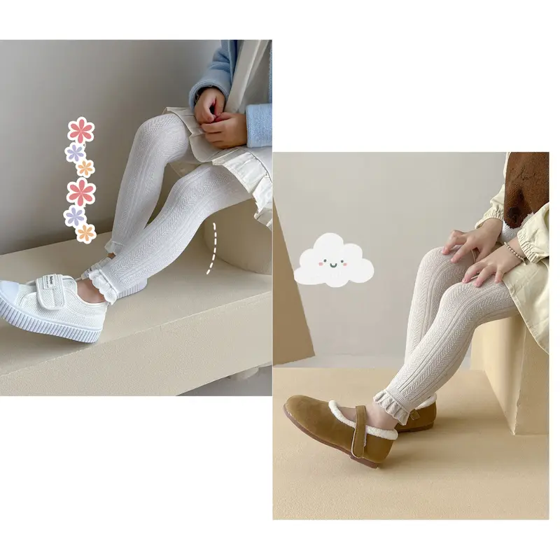 Boboho - Legging Anak Perempuan /  Legging Anak Warna Polos Celana Anak Perempuan Gaya Kekinian Modis Rajut Fashion 4