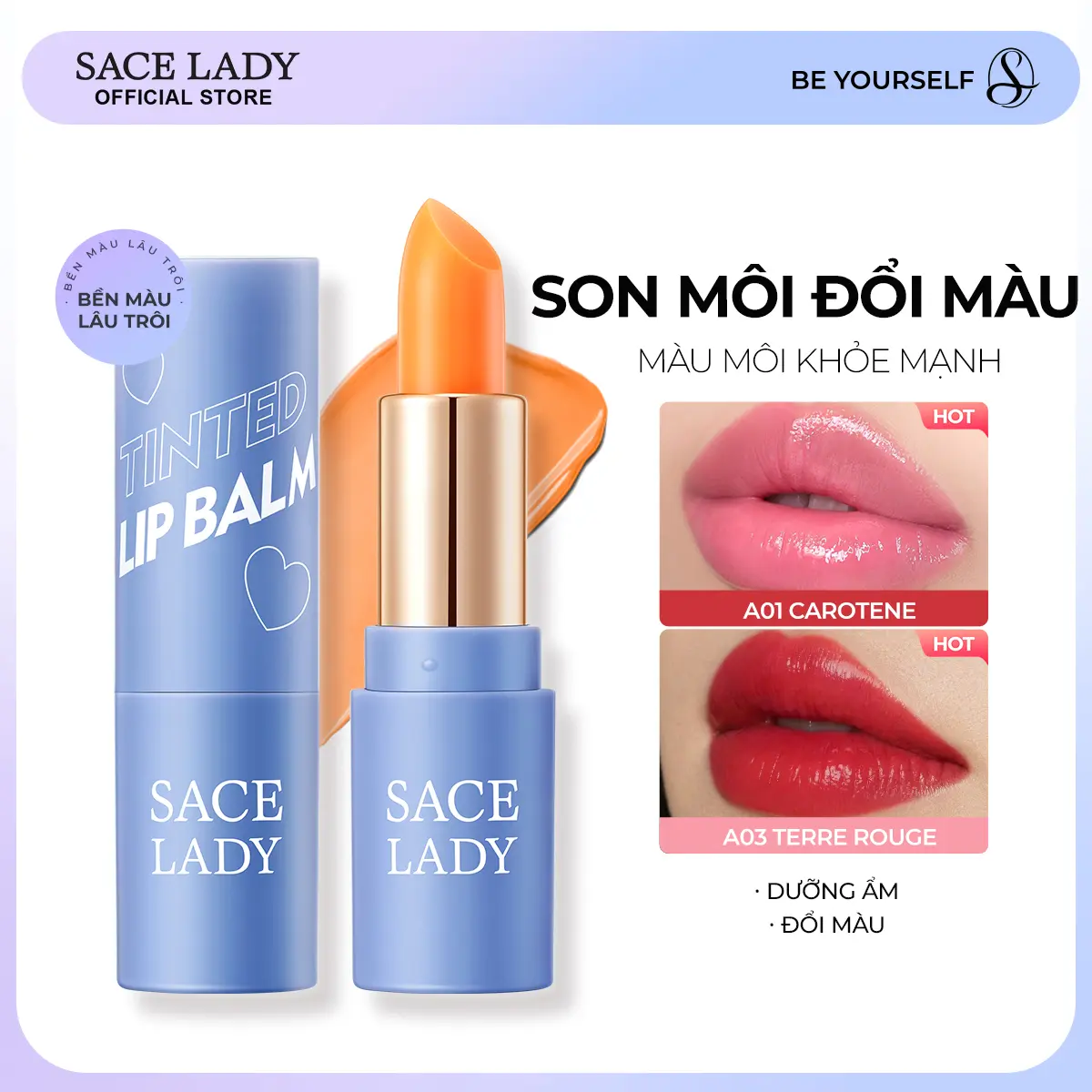 [COD] Son Môi SACE LADY Đổi Màu Chống Dính Lâu Trôi Không Thấm Nước Cosmetic 3.3g | BigBuy360 - bigbuy360.vn