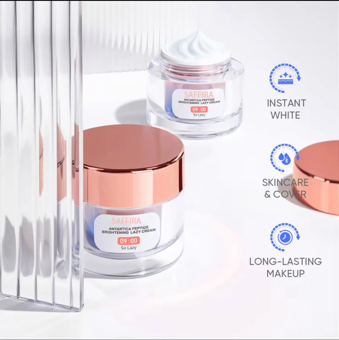 SAFFIRA Polypeptide Restoring 8X Whitening Ingredients Long-Lasting Barrier Repair Deep Whitening Light Texture 30G Moisturizer Skincare Day Night Cream  Lazy Cream Ceramides