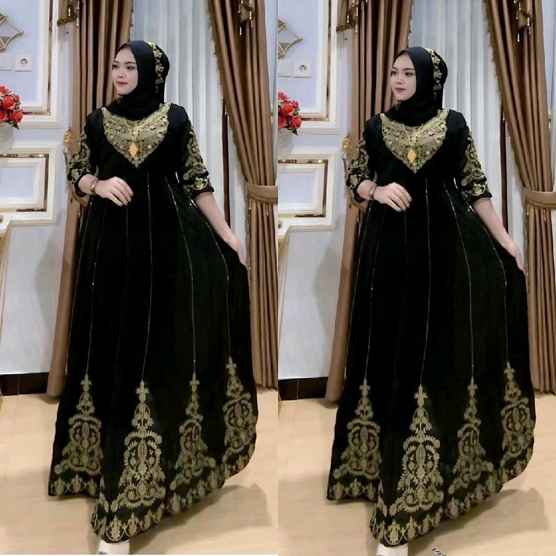 GAMIS SET HIJAB CODE GAMIS BORDIR - TikTok Shop Malaysia