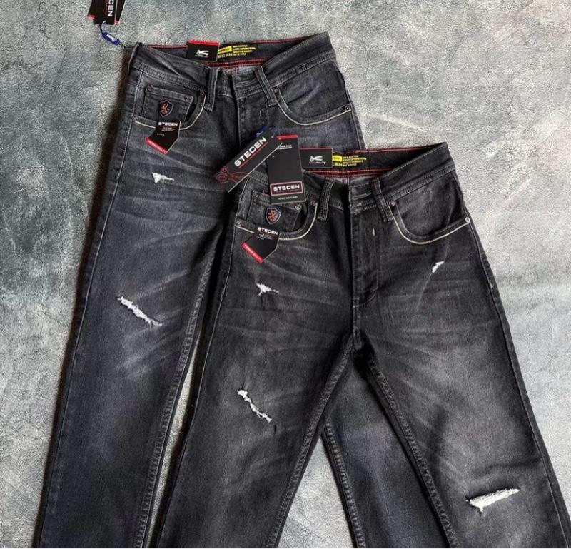 Celana jeans Slimfit sobek Lapis Stretch Il Celana jeans Pria Dark Denim Nyaman Panjang