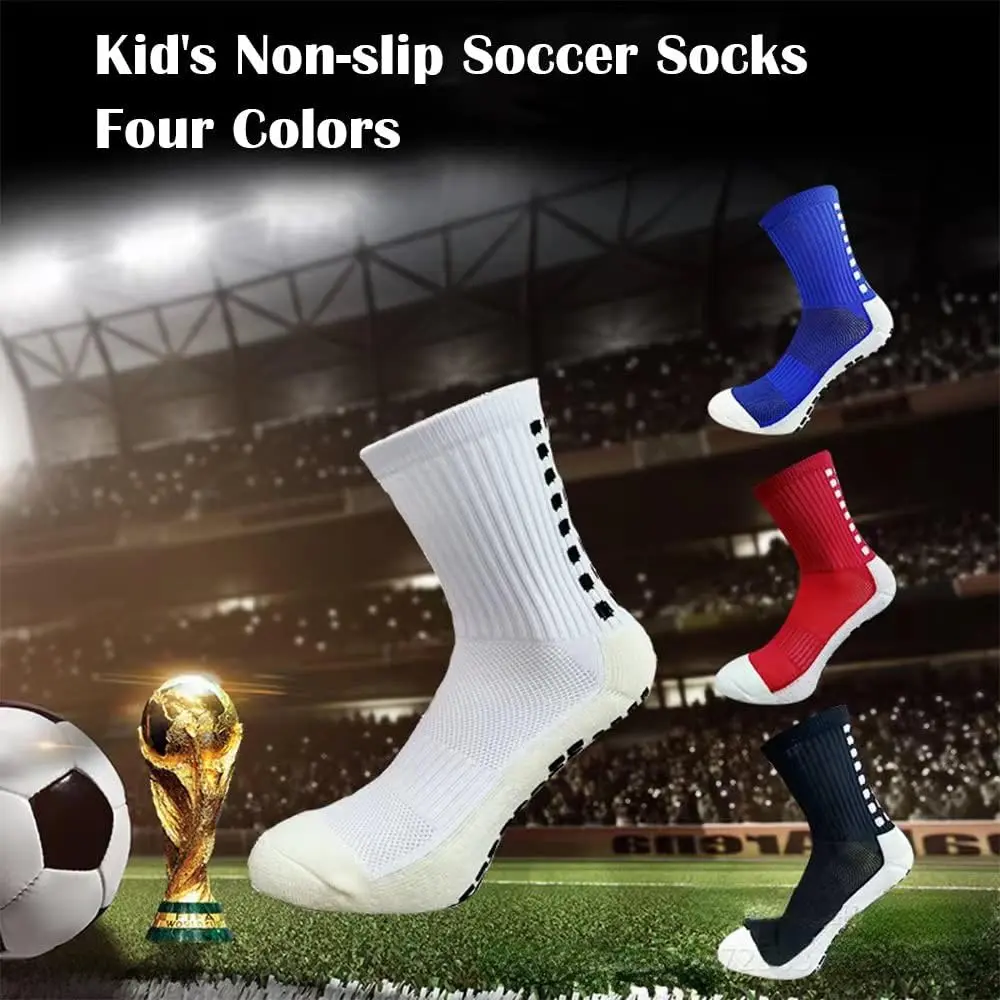 Kids Soccer Socks Non Slip Football Socks Hospital Grip Athletic Socks for Age 7-12