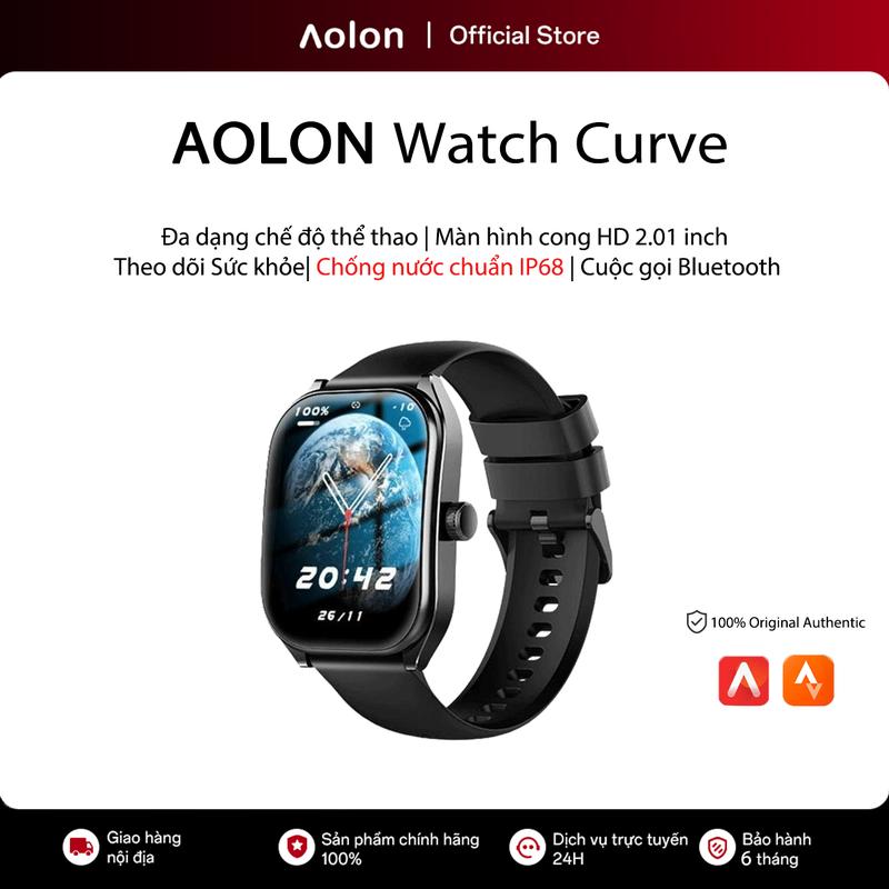 Aolon Curve Đồng hồ thông minh Smartwatch IP68 Bluetooth Call giám sát sức khỏe…
