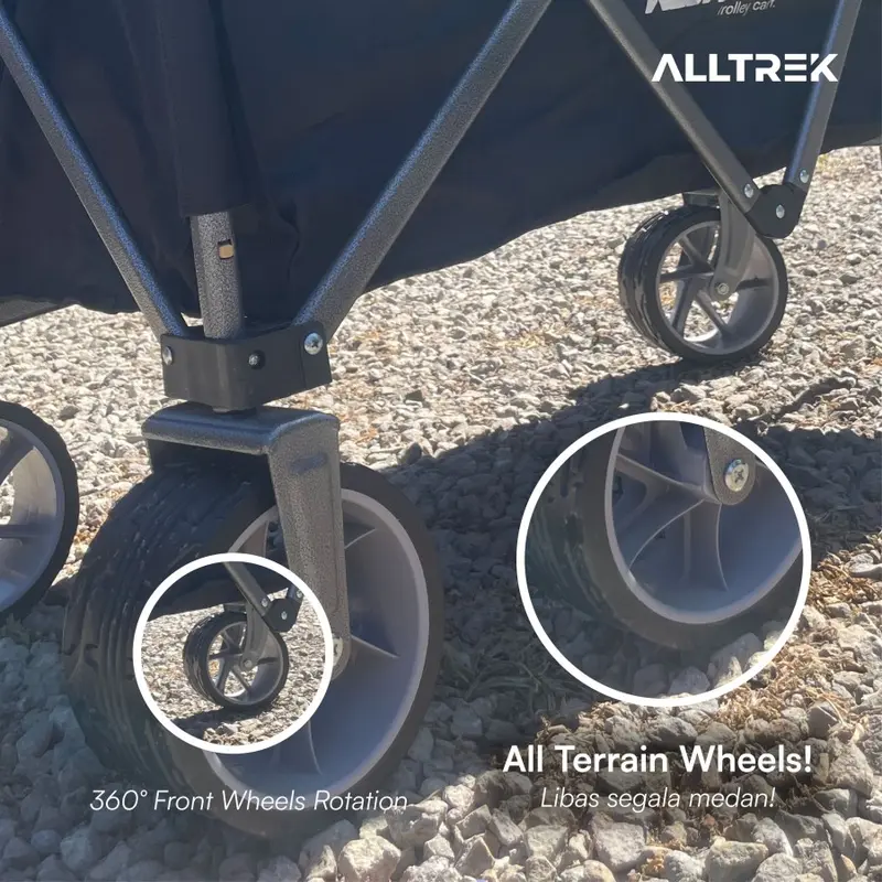 ALLTREK Trolley Cart Outdoor Camping Capacity 90L Baja Hitam 2