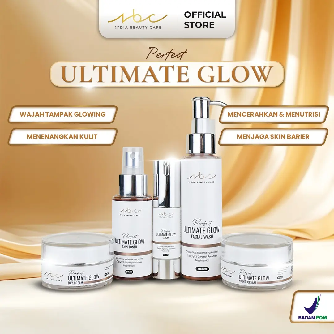 NBC Skincare/Paket Perfect Ultimate Glow/Paket Super Glowing/Mencerahkan/Melembabkan/Menutrisi/Skin Barier Pencerah Wajah Perawatan Pelembab Facial Kerutan