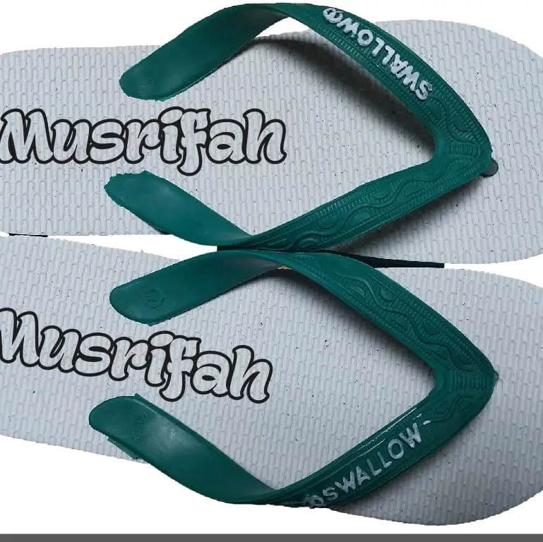 Sandal Ukir Custom bisa request nama / tulisan metode Laser Unik Anti Slip Sendal Jepit Karet Sandal Pria  Wanita Cowok  Cewek Antiselip Merah terbaru 2