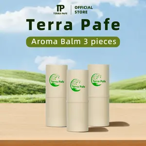 Terra Pafe Aroma Balm (3 buah) - Aroma Segar dan Menenangkan, Mudah Dibawa, Menyegarkan, Cocok untuk Bekerja dan Belajar, Perlengkapan Hijau