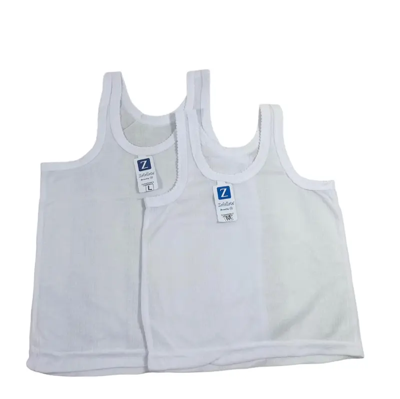 Isi 12, singlet putih khusus anak usia 0-11 tahun Katun Katun Perempuan Bayi Newborn Cewek 1