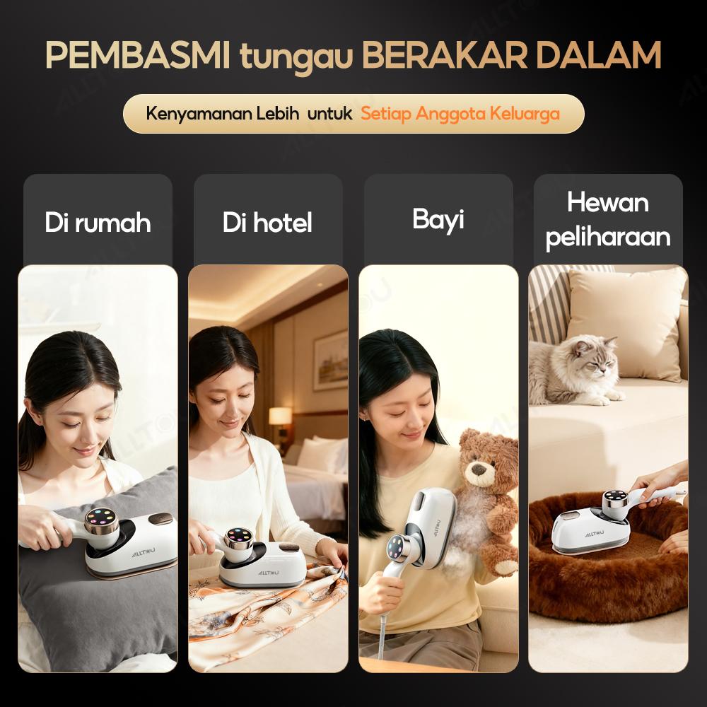 ALLTOU Setrika Uap ALLTOU Dua Kecepatan yang Dapat Diatur, Setrika Portabel, Setrika Uap Pemanas 8 Detik, Layar LED, Setrika Uap Genggam, Setrika Listrik Berkabel