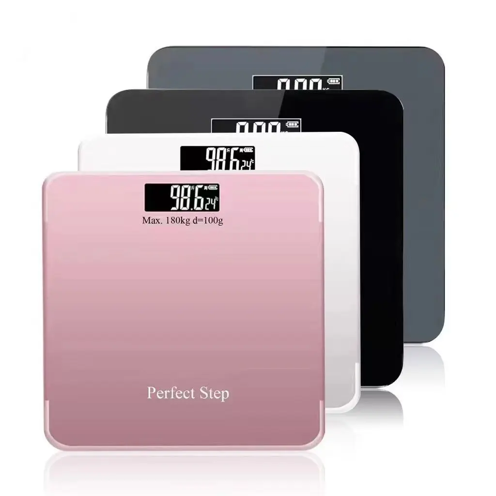 Timbangan Badan Digital LCD FULL BLACK GOLD PINK PUTIH Maks 180kg / Body Weight Scale